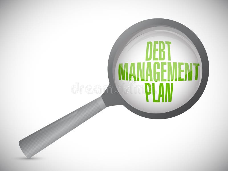 Debt Management Plan Magnify Review Stock Illustration Illustration