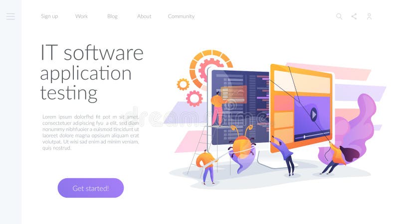 Software testing landing page concept stock illustration