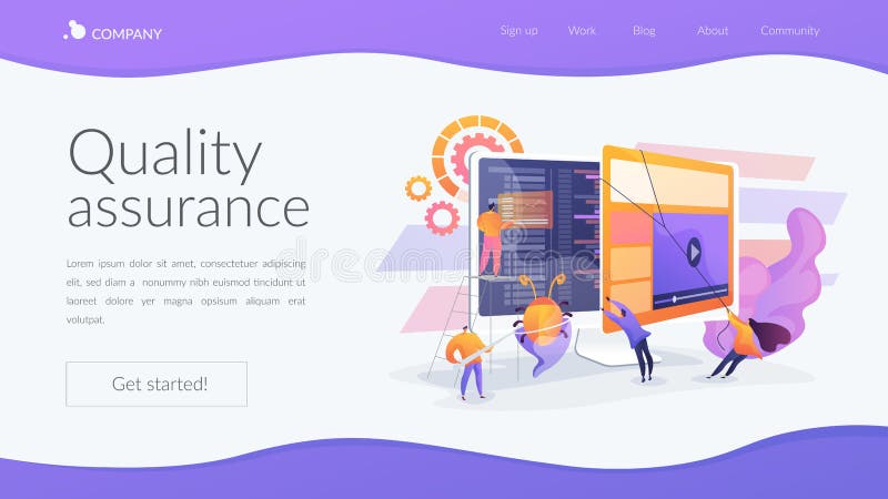 Software testing landing page concept royalty free illustration