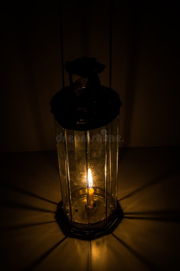 Decagon glass lamp, candle light up. Decagon stock images, royalty-free photos and pictures