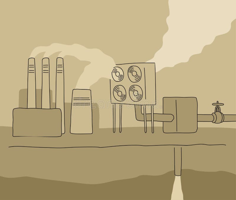 Decarbonization - carbon CO2 capture and storage vector illustration