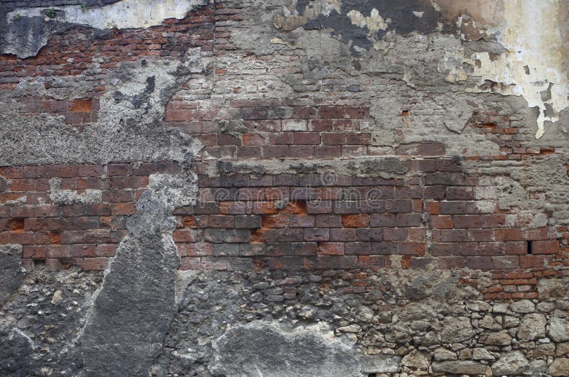 Decaying wall stock photo. Image of decay, painted, bricked 41001208