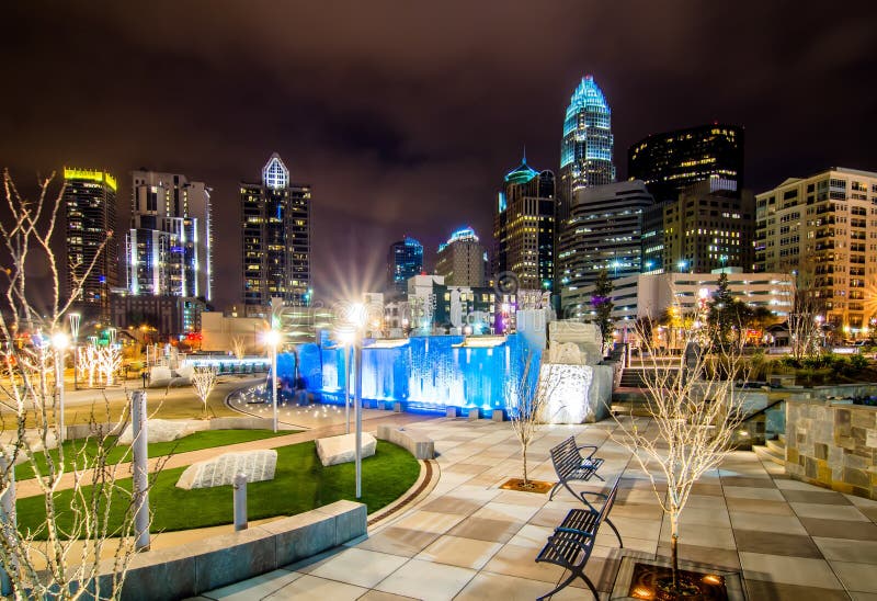 December 27, 2014, charlotte, nc, usa - charlotte skyline near r