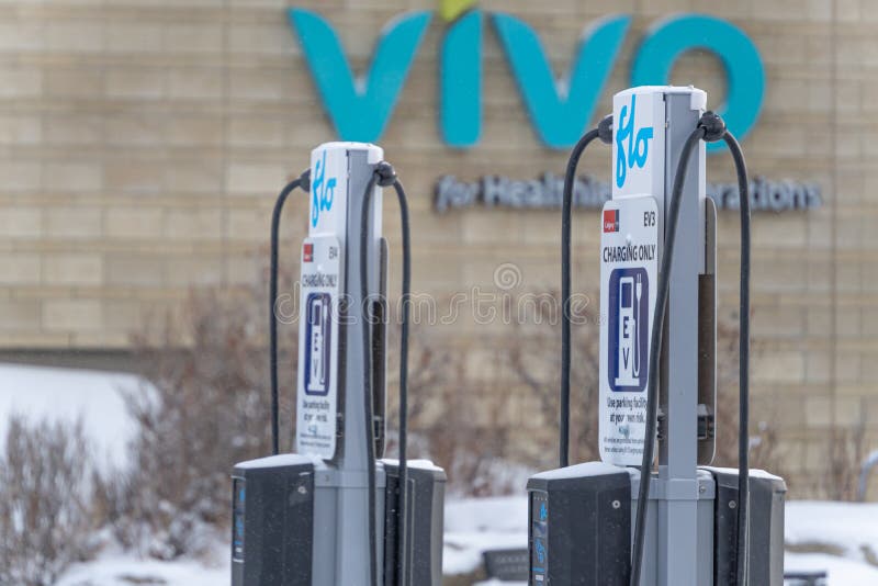 December 30 2021 Calgary Alberta Canada Electric Vehicle Charger in