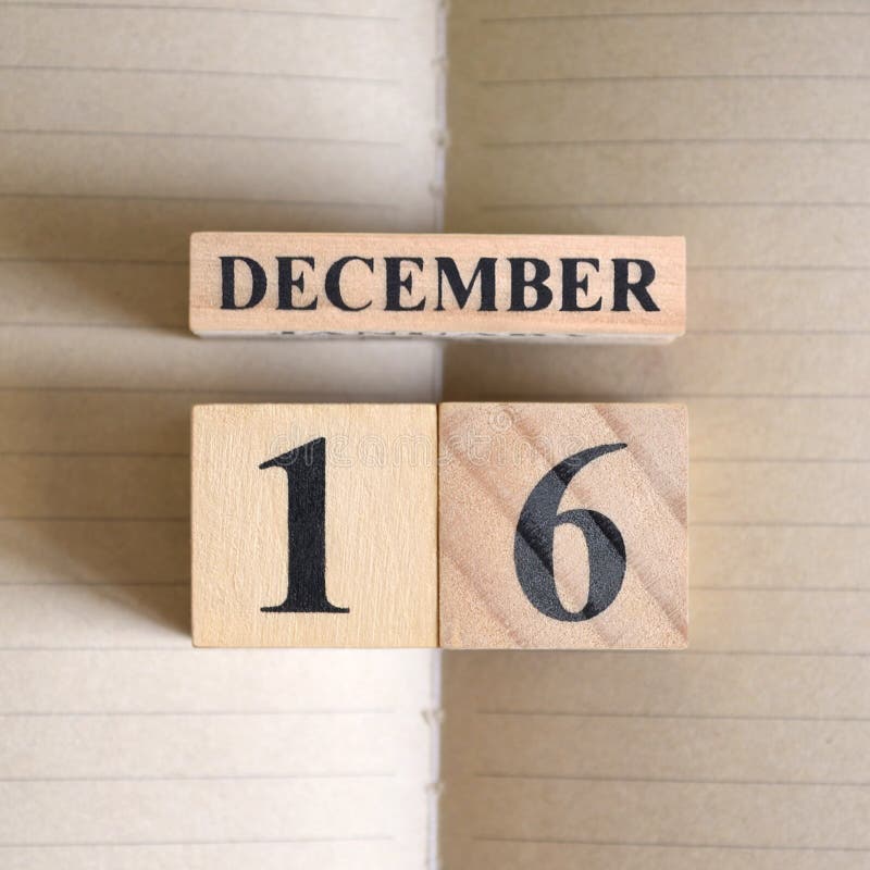 December 16, Icon design with number cube. stock photo