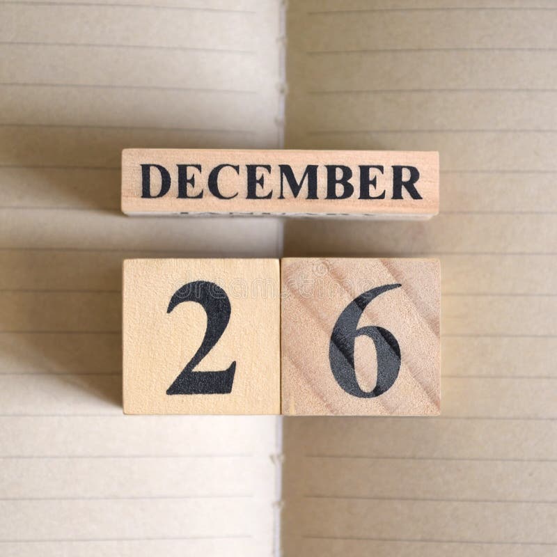 December 26, Icon design with number cube. stock image
