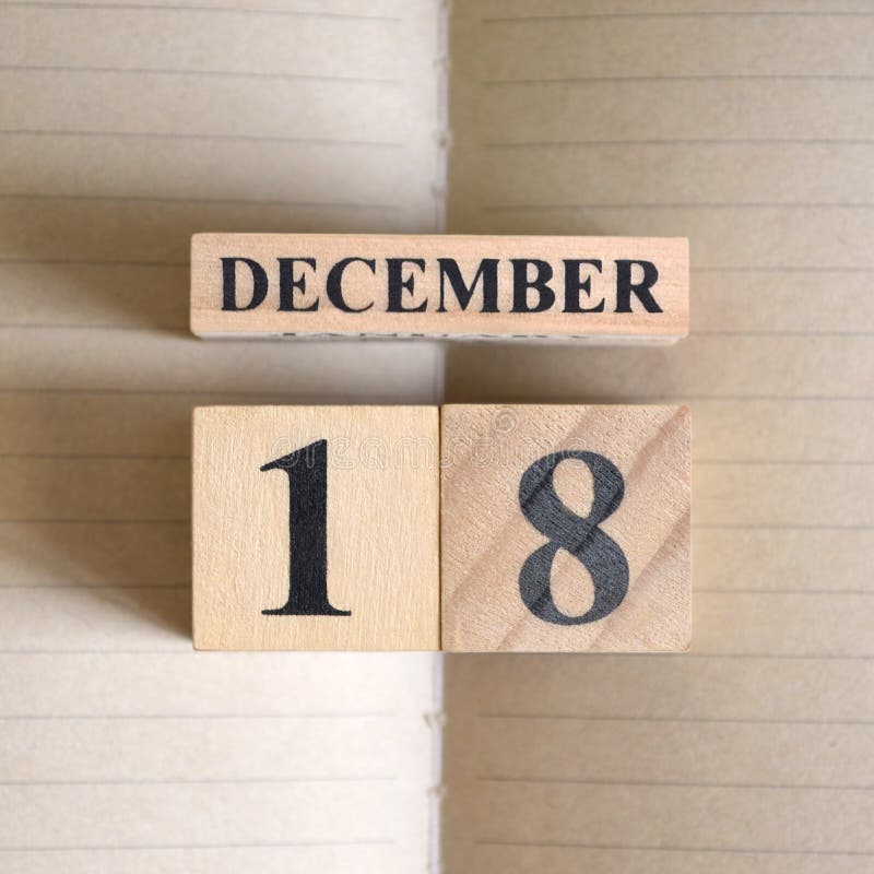 December 18, Icon design with number cube. stock image
