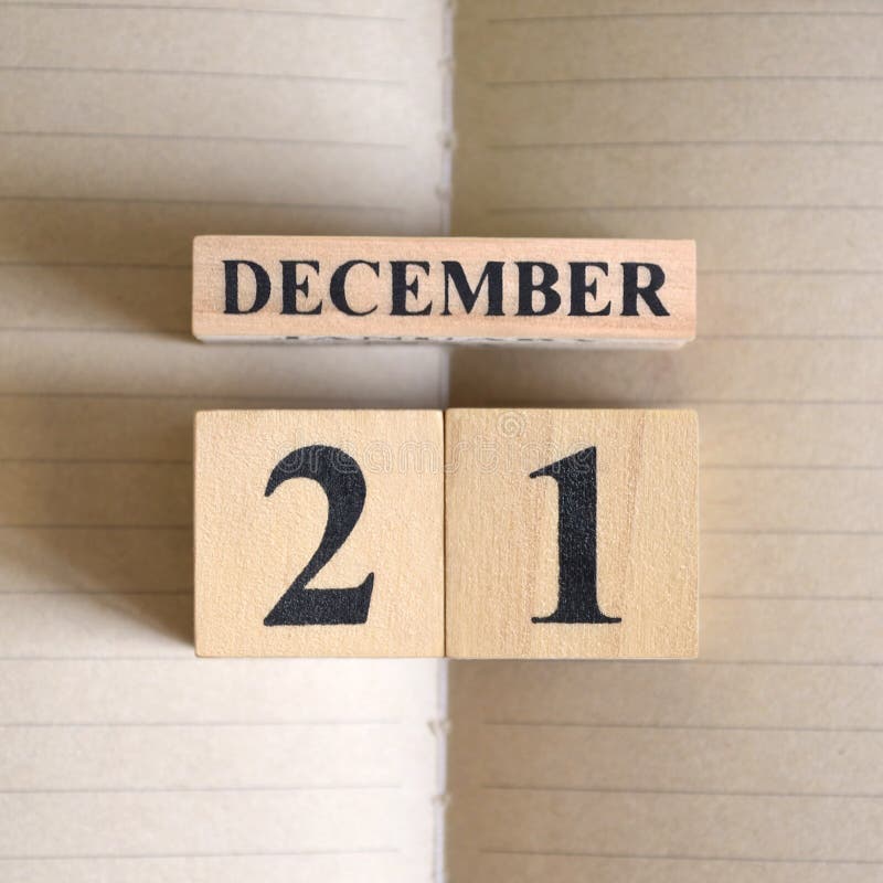 December 21, Icon design with number cube. stock photo