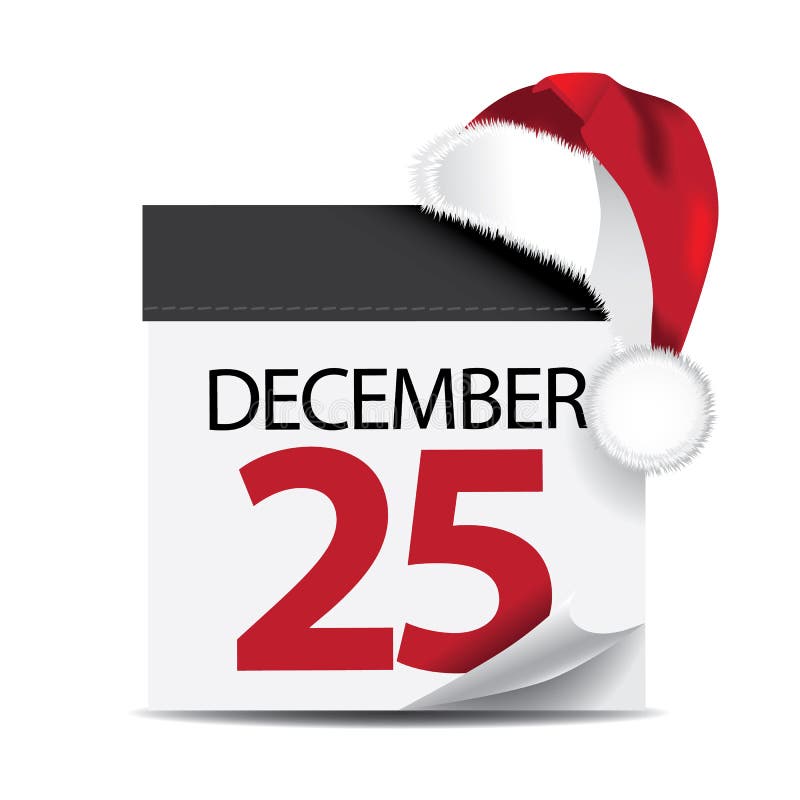 25 december kalender met Kerstmanhoed