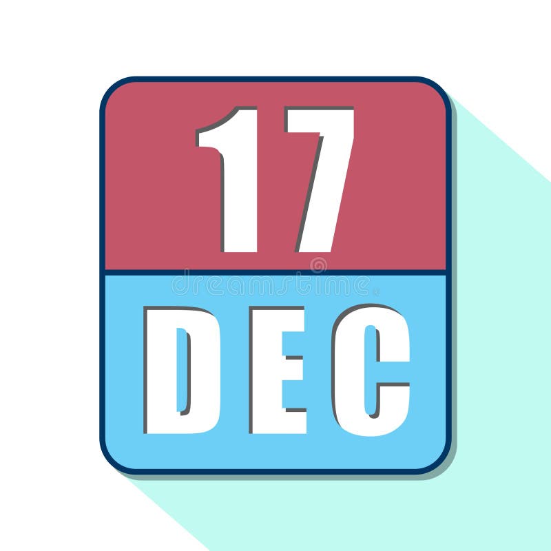 December 17th. Day 17 Of Month, Handmade Wood Calendar On Modern Color