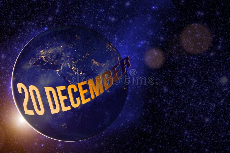 20 decembrie. ziua 20 luna calendar. planeta globului terestru cu răsărit și zi calendaristică. elemente ale acestei imagini mobil royalty free illustration