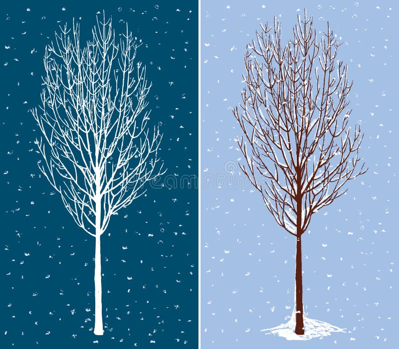 Deciduous tree in december stock illustration Deciduous tree in december stock illustration