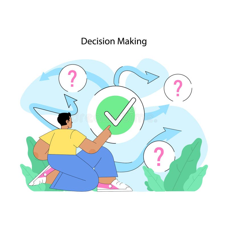 Decision making concept. Flat vector illustration stock illustration