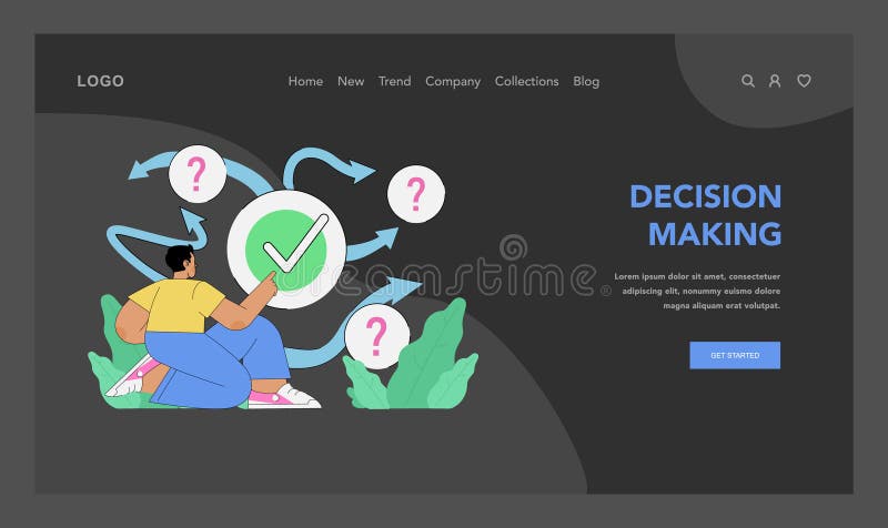 Decision making concept. Flat vector stock illustration