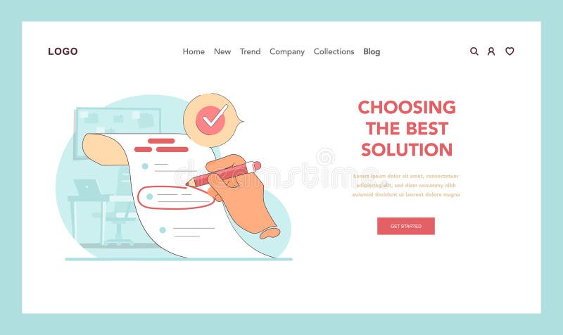 Decision-making concept. Flat vector royalty free illustration