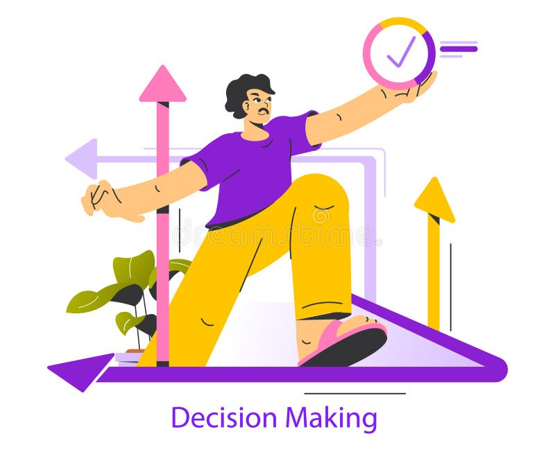 Decision Making. Flat Vector Illustration stock illustration