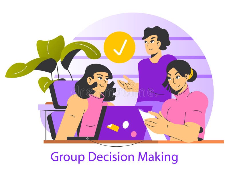 Decision Making. Flat Vector Illustration royalty free illustration