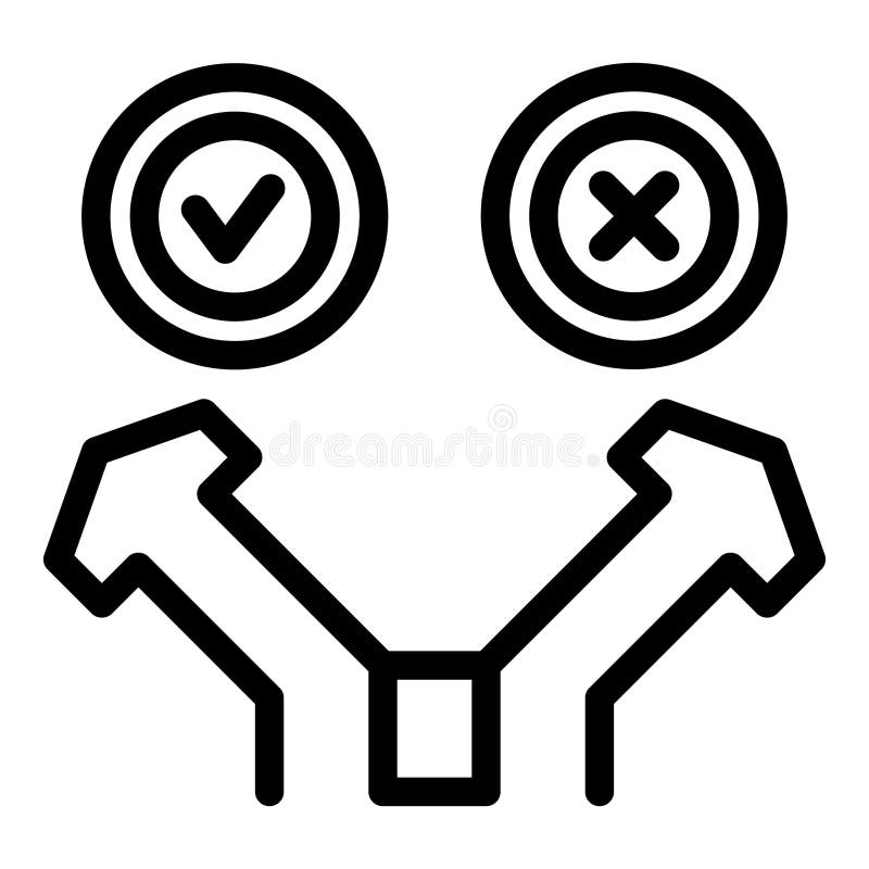 Contur vectorial al pictogramului pentru calea de luare a deciziei. abordare alegere corectă stock illustration