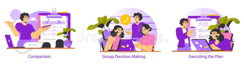Decision Making. Flat Vector Illustration stock illustration