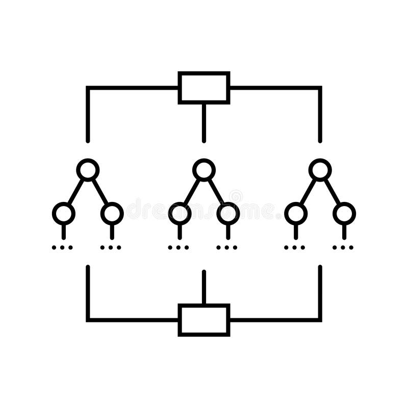 Decision tree algorithm line icon vector illustration vector illustration