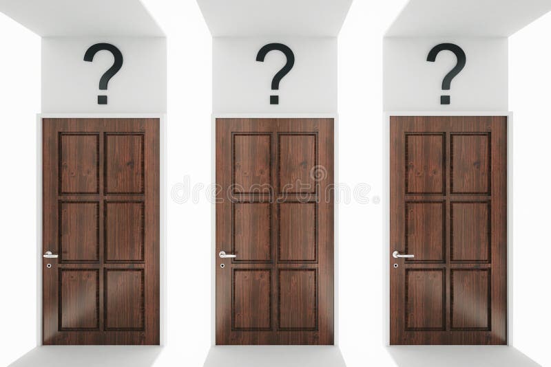 Two Doors With Question And Answer Stock Illustration Illustration of