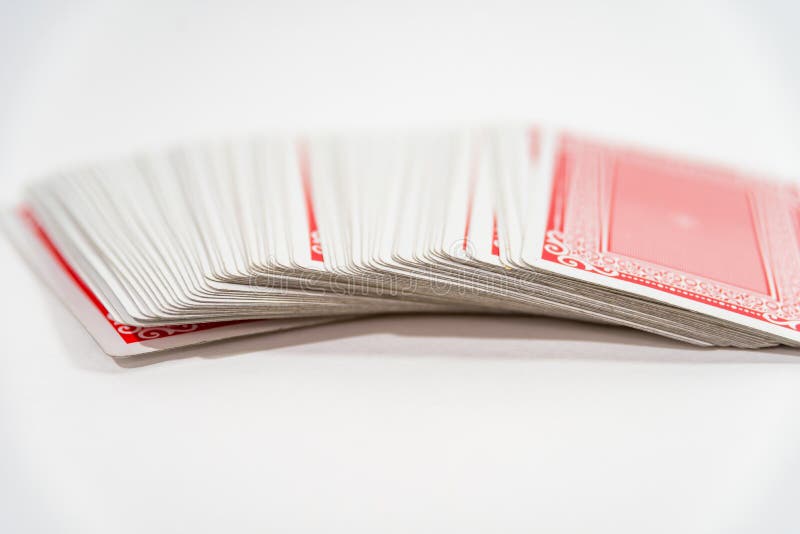 Deck of Cards Face Down on a White Table Stock Photo Image of luck