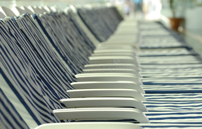 Deck chairs on a cruise ship