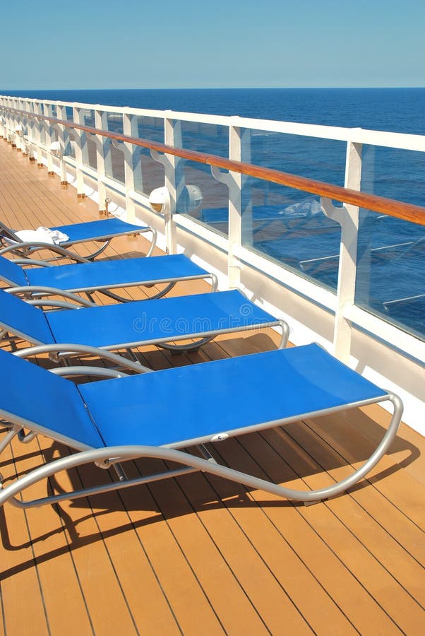 Deck Chairs Waiting on a Cruise Ship Stock Image Image of wave, water