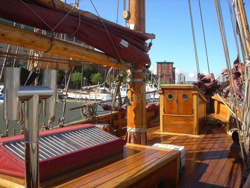 deck of the old ship stock photo. image of cord, galley