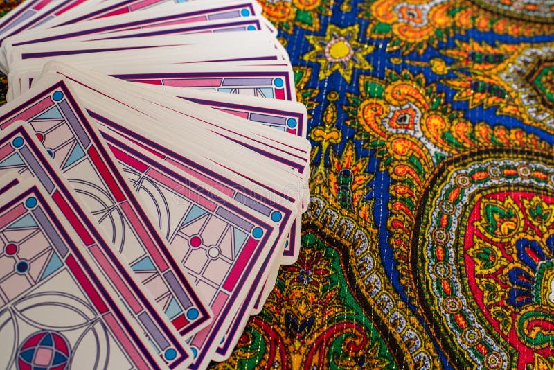 A Deck of Tarot Cards. Fortune Telling, Prediction. Magic. Stock Image Image of horizontal