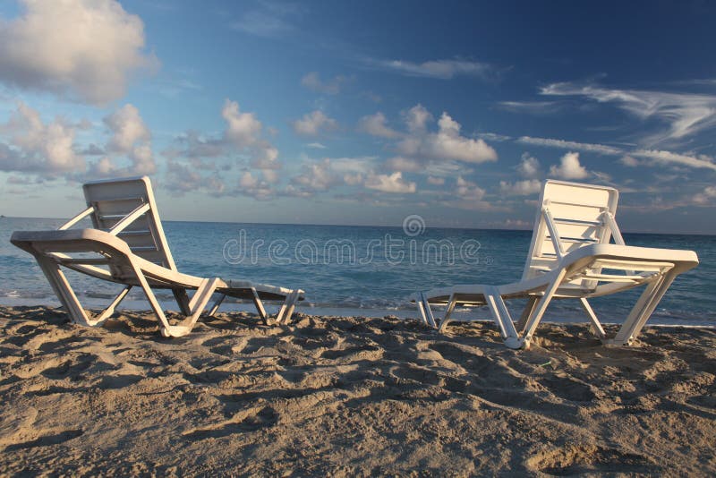 Deckchairs on the beach