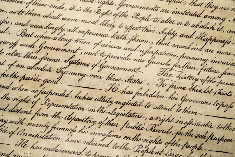 Declaration of independence 4th july 1776 close up stock photo Declaration of independence 4th july 1776 close up stock photo