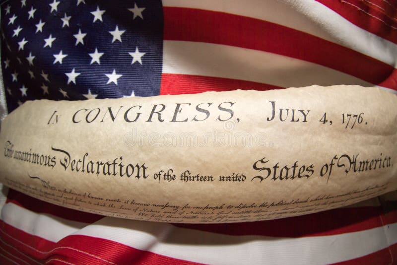 Declaration of Independence 4th July 1776 on Usa Flag Stock Image - Image of antique, ross: 73687099