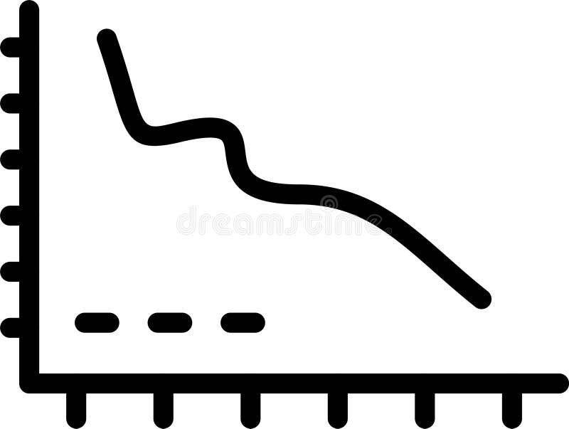 Declining Line Graph Vector Icon Stock Vector - Illustration of icon ...