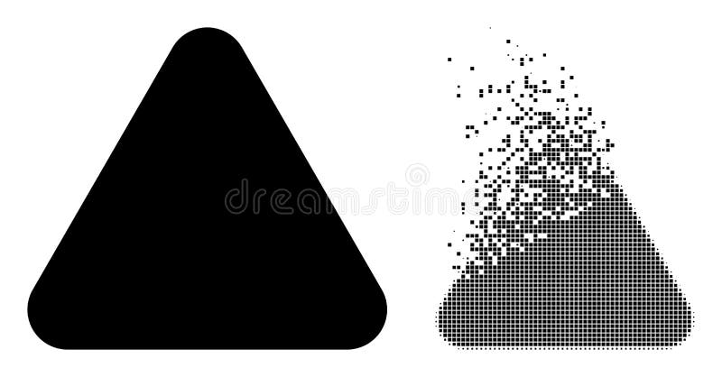 Decomposed Pixel and Original Rounded Triangle Icon royalty free illustration