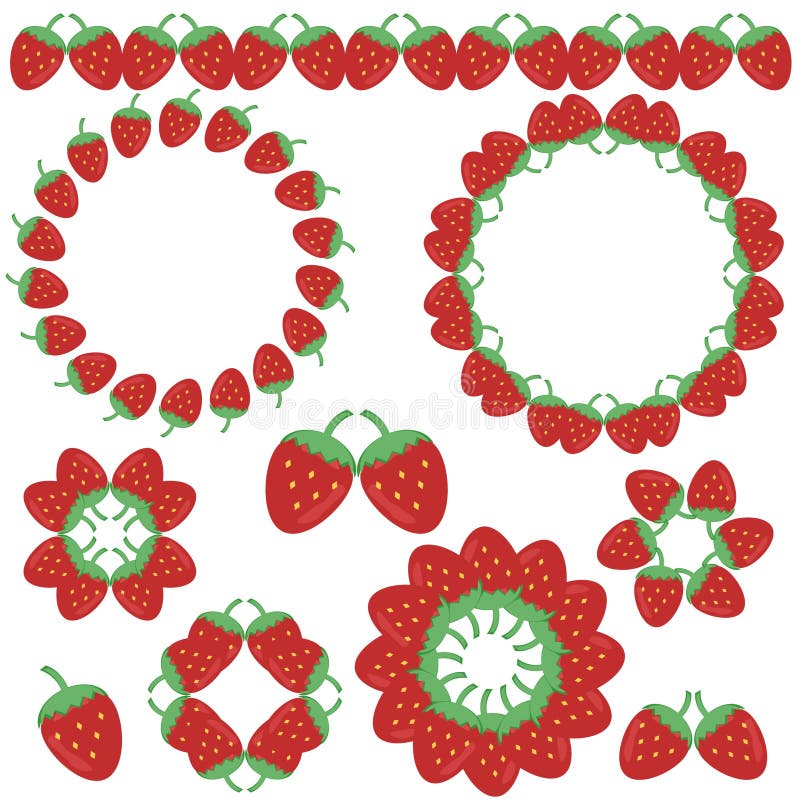 Decor elements and frames with strawberry