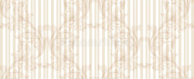 Damask golden pattern Vector illustration handmade ornament decor. Baroque glossy background texture. Damask golden pattern Vector illustration handmade ornament decor. Baroque glossy background texture