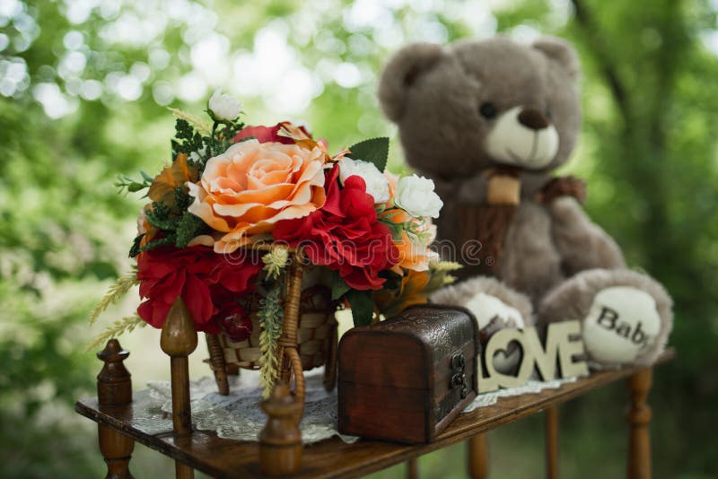 Teddy Bear With Flowers And Card With Lettering Get Well Stock Photo,  Picture and Royalty Free Image. Image 17996305.