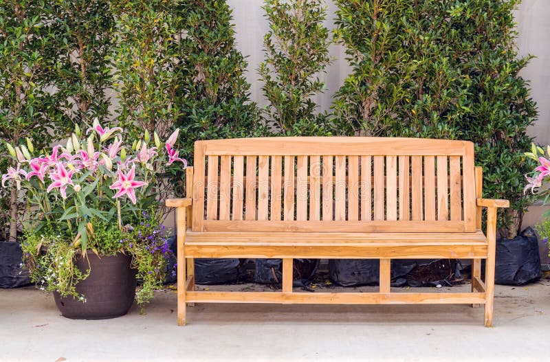 Decor wood bench stock image. Image of beauty, nature 57912249