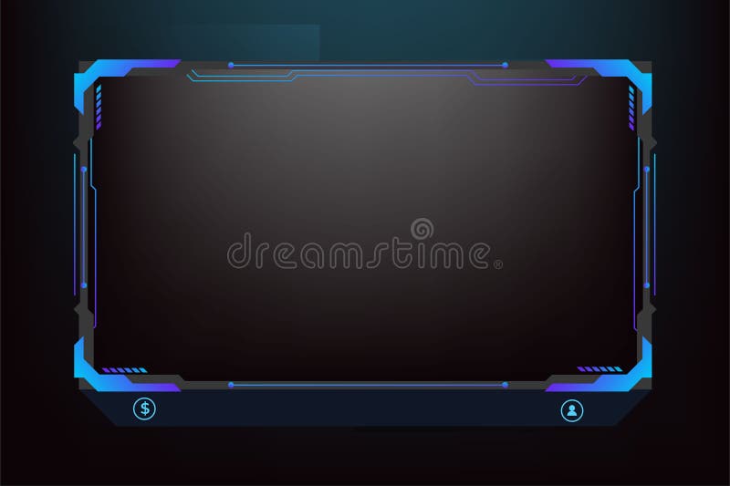 Vetor de botão de transmissão ao vivo futurista com cor azul design de  sobreposição de tela de transmissão com formas abstratas digitais  sobreposição de jogos online ao vivo e vetor de ícone
