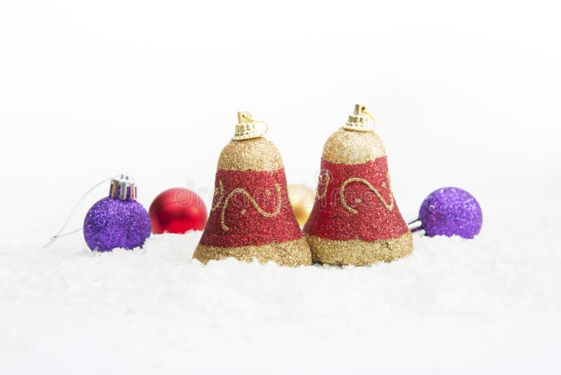 Decoración Belces de la Navidad con las bolas en la nieve fotos de archivo libres de regalías Decoración Belces de la Navidad con las bolas en la nieve fotos de archivo libres de regalías