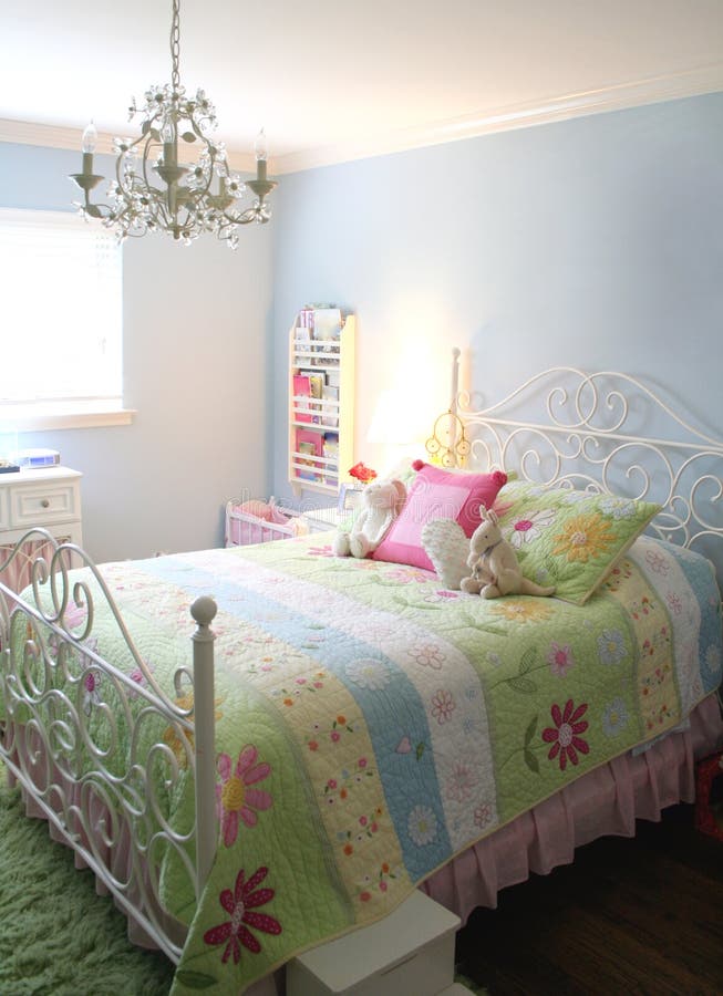 A pretty girl's room is decorated in pastel colors. A pretty girl's room is decorated in pastel colors.