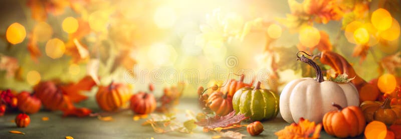Decoración festiva de otoño de bayas y hojas de calabazas. concepto de día de acción de gracias o halloween con espacio de copia