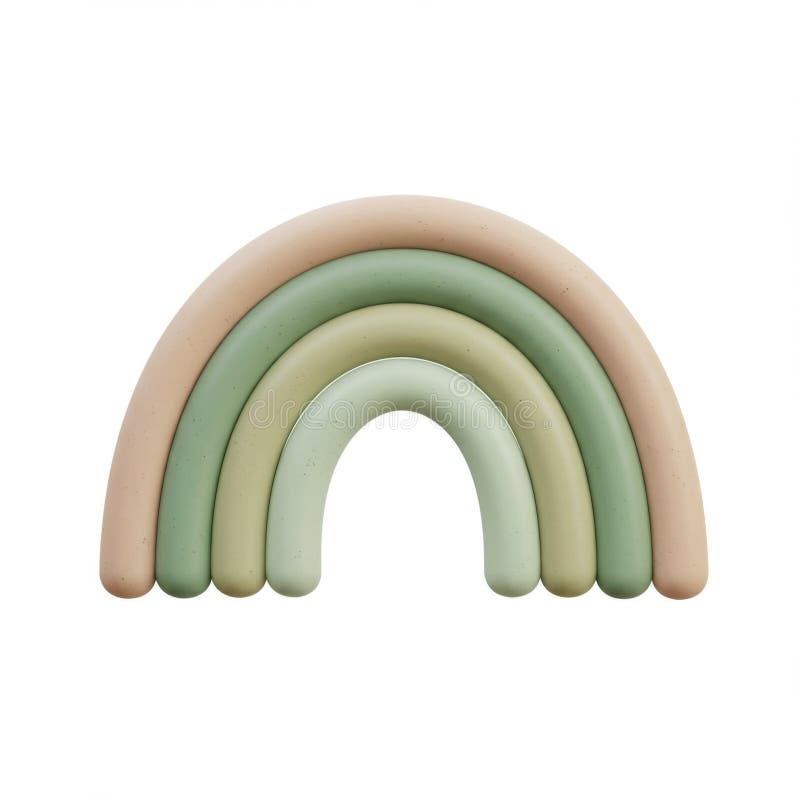 Decoración pastel verde y beige del arco iris libre illustration