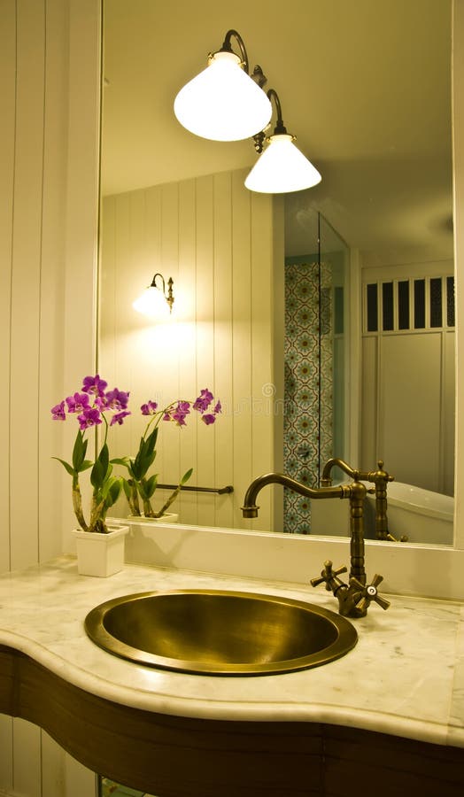 Elegant Bathroom with Glass Shower Stock Photo Image of glass, marble