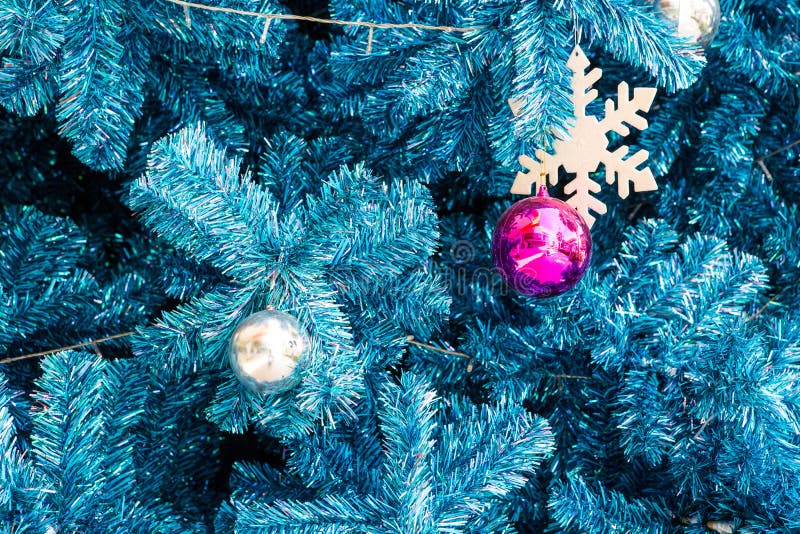 Decorated Blue Christmas Tree Stock Photo Image of bead, classy 47966388