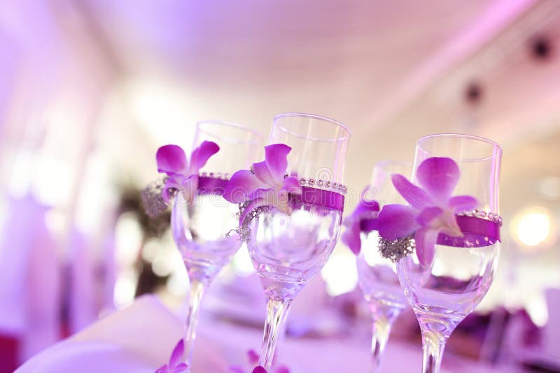 Decorated Champagne Glasses Stock Photo Image of beverage, elegance 56969880