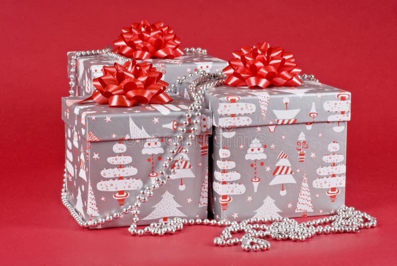 Decorated Christmas Gift Boxes Stock Photo Image of christmas, boxes