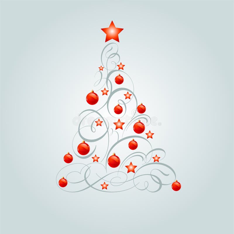 Decorated Christmas tree vector illustration