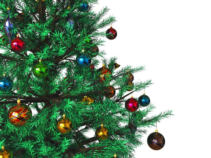 Decorated Christmas tree background royalty free illustration